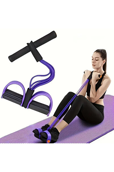 Choice PURPLE Multifunction Tension Rope 6-Tube Elastic Yoga Pedal Puller Res...