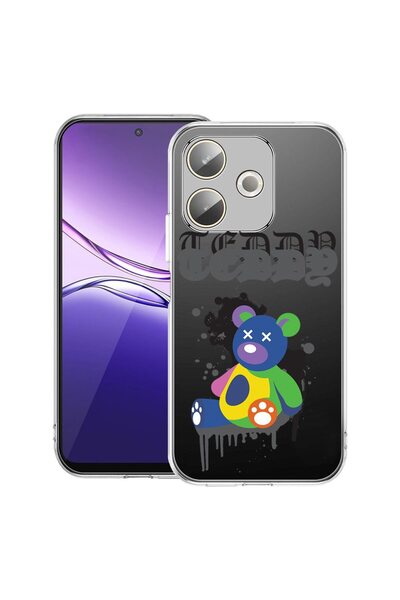 bestcase ¬Æ Husa Clear Silicon pentru OPPO A5 Pro 5G, Teddy Bear Pastel Color...