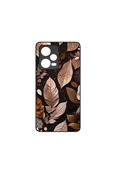 bestcase Тънък стъклен калъф, съвместим с Xiaomi Redmi Note 12 5G, Есенни пер...