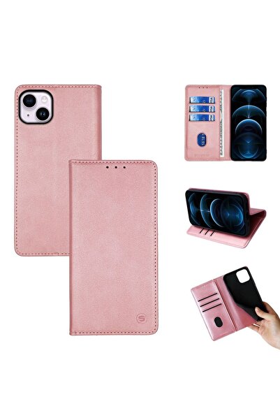 Sonique Θήκη Πορτοφόλι Vintage Magnet Wallet Apple iPhone 14 Plus Ροζ Χρυσό