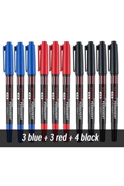 choice2 3blue3red4black 20Pcs/Set Black/Blue/Red Double Tip Markers For Metal...