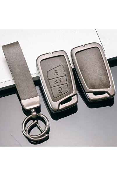 choice2 GRAY New Zinc Alloy Leather Car Key Case For VW Volkswagen Passat B8 ...