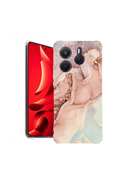 bestcase Husă pentru Xiaomi Redmi Note 14 4G, Antișoc 1.5MM, Marmură Roz, Pro...