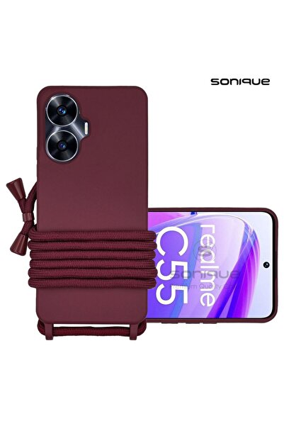 Sonique Θήκη Σιλικόνης με Κορδόνι CarryHang Realme C55 Μπορντό