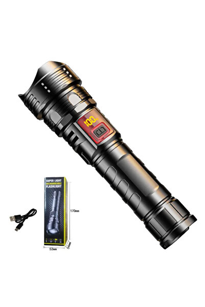 Choice1 مصباح يدوي LED عالي القوة S321 - قابل لإعادة الشحن عبر USB بقوة 1000 ...