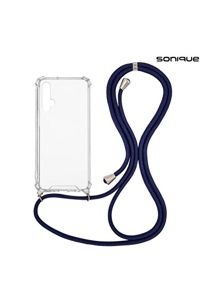 Sonique Θήκη Σιλικόνης με Κορδόνι Armor Clear Honor 20 / Nova 5T Μπλε Σκούρο