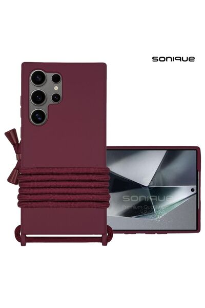 Sonique Θήκη Σιλικόνης με Κορδόνι CarryHang Samsung Galaxy S24 Ultra Μπορντό