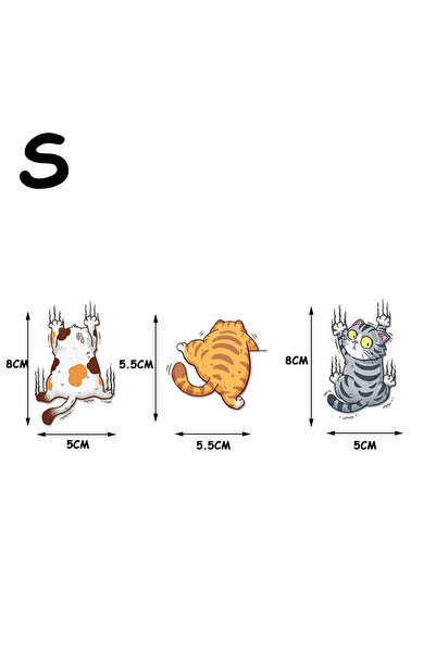 choice2 Small 1 set KKJOY Set Cute Pet Cat Car Sticker Climbing Cats Animal S...