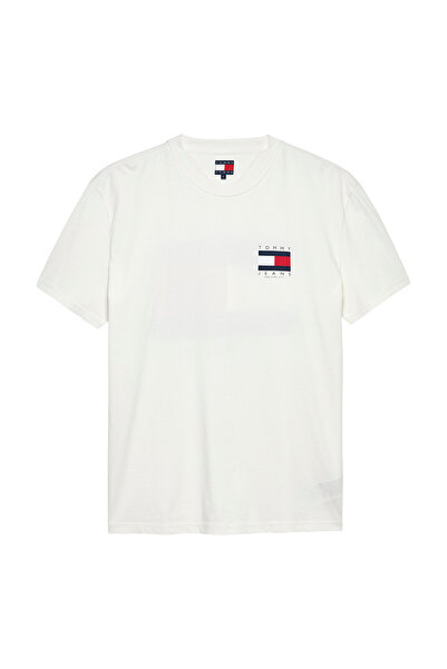 Tommy Hilfiger Tricou bărbătesc cu mânecă scurtă și logo steag pe spate, mări...
