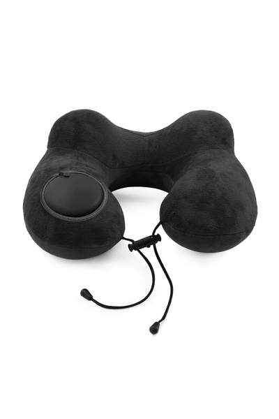 Choice black Inflatable travel pillow, portable airplane U-shaped neck pillow...