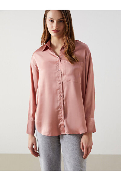 LC Waikiki Nevavm Oversize Satin Women's Shirt with a Difference