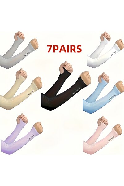 Choice One Size 7 colors 7 Pairs of Sunshade Arm Guards, Stylish Sleeves, UV ...