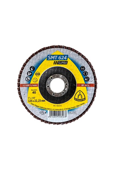 FOXMAG24 Frontal flap disc P40 125x22.23 mm for angle grinder, dry cutting