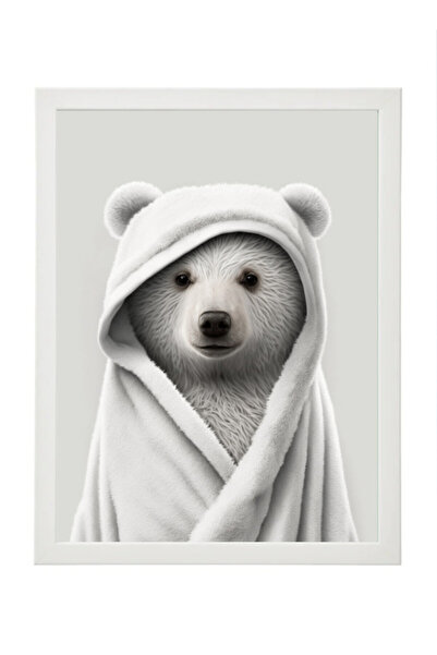 Boomah Accessories Bear in Bathrope , Bathroom Wall Art, Nursery Poster with ...