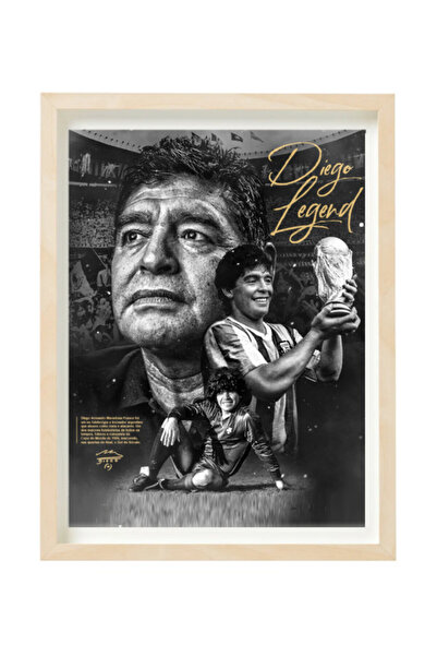 Boomah Accessories Diego Maradona Argentina Legend Autographed Poster with Fr...
