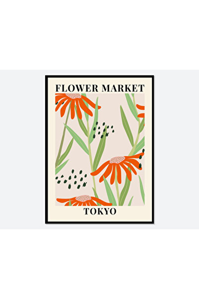 Boomah Accessories Flower Market Tokyo Daisies Botanical Art Poster with Fram...