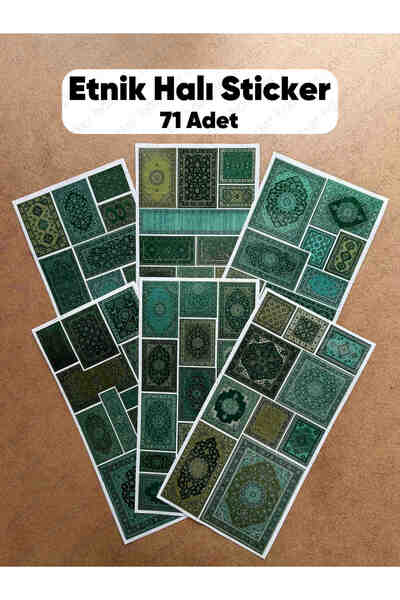 hdsticker 71 Adet Etnik Halı Kilim Desenli Motif Vintage Bohem Ajanda Defter ...