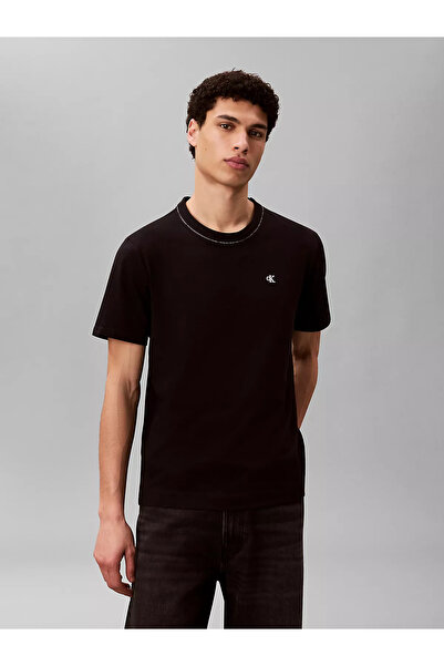 Calvin Klein Erkek Regular Fit CK Logo İşlemeli Yuvarlak Yakalı Pamuklu Kısa ...