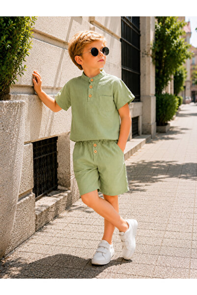 mini kanka Set pantaloni scurți de vară pentru băieți, cu croială modernă, 10...