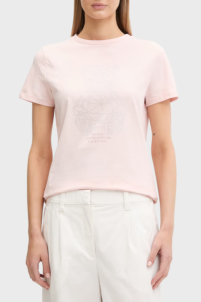 Guess Pamuklu Regular Fit Bisiklet Yaka Taşlı T Shirt V6GI12K3325 T SHİRT V6G...