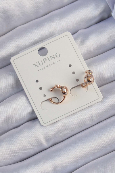 northcity n Xuping Rose Color Zircon Stone Curved Heel Earcuff Earrings
