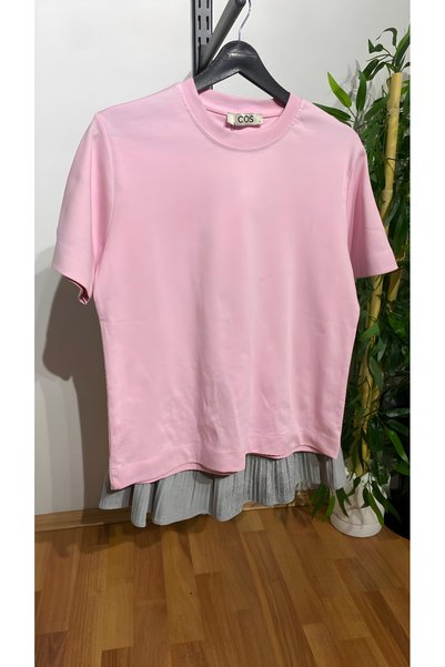 SONGÜLBERİK Women's Cos Style Premium Basic Pink T-Shirt