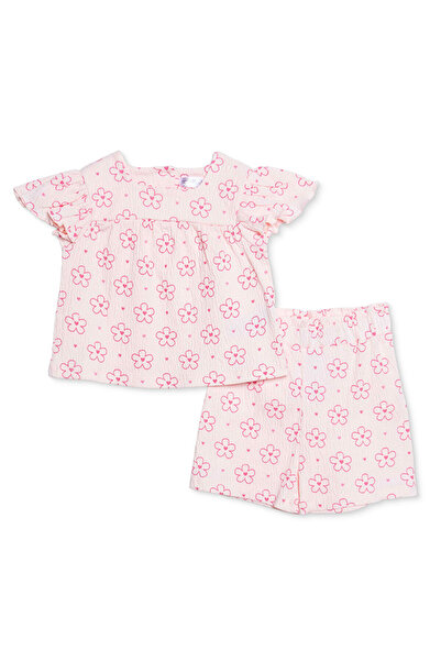 ebebek Hello Baby HelloBaby Kız Bebek Bluz-Şort Çiçek Baskılı Bisiklet Yaka S...