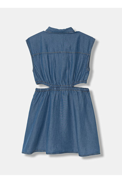 United Colors of Benetton Lacivert Kız Çocuk Denim Elbise 4FFKCV03T