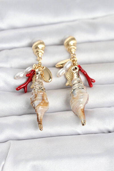 callerrons accessories أقراط نسائية بتصميم صدفة البحر ذات طابع بحري - EBJ2605...