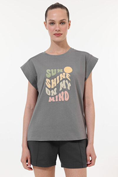 Kinetix WL GOSIA 11MS201 5FX Antrasit Kadın Kısa Kol T-Shirt