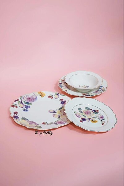 Miss Betty ROSE DELUXE 6 KİŞİLİK 24 PARÇA YEMEK TAKIMI