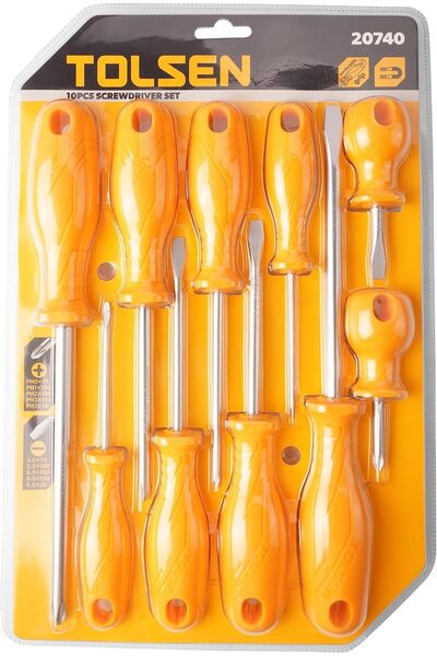 TOLSEN 10 Piece Screwdriver Set Multi Size Hand Tool Kit for Screw Tightening...