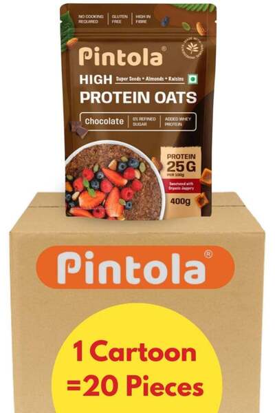 Pintola شوفان غني بالبروتين بنكهة الشوكولاتة 400 غرام | عبوة من 20