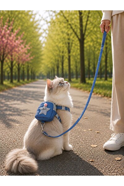 Pawellia Çantalı Kaçış Önleyici Kedi Gezdirme Tasması Ve Küçük Irk Köpek Gezd...