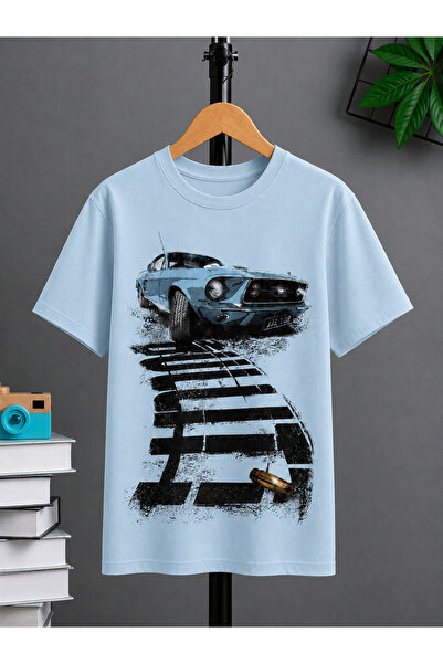 VODEXA Tricou oversize unisex JJZ CAR Imprimat 100% bumbac Tricou confortabil