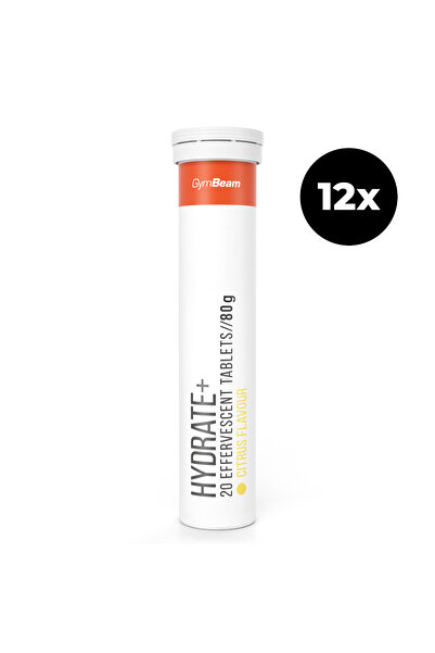 GymBeam Hydrate+ Efervescent 12 x 20 comprimate citrice