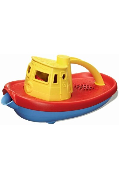 Green Toys قارب سحب للعب في الحمام والماء، باللون الأصفر