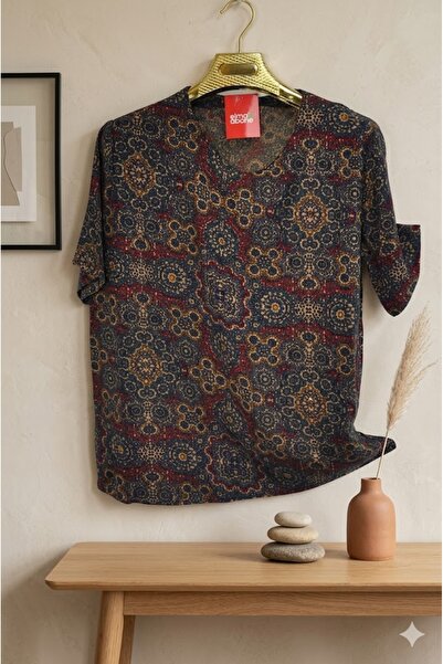 elma abone Plus Size Women's Viscose Kisakol Shirt Bluz