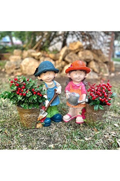 Bypinaryuksel Yanları Saksılı Bahçe Cüceleri 2 Li Takım