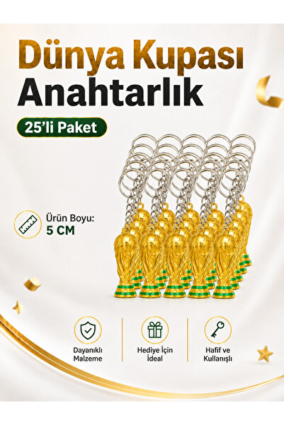 KATMANCA TEKNOLOJİ Dünya Kupası Anahtarlık Gold Kupa Figürlü 5 cm Hediyelik T...