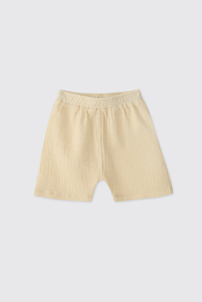 Panço Newborn Beige Muslin Shorts