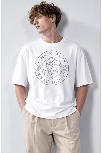 Fuddy Moda Tricou unisex Linkin Park One More Light cu imprimeu, cu gât rotun...