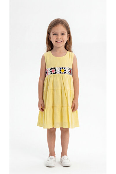 Mışıl Kids Hand Knitted Detailed Girls' Dress