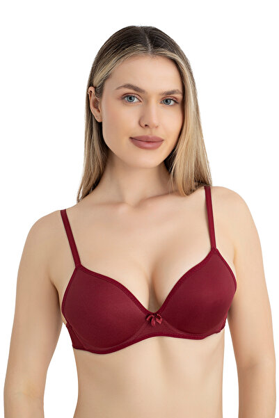 X MODAL Women's Unfilled Underwire 3 Piece Bra Burgundy White Black