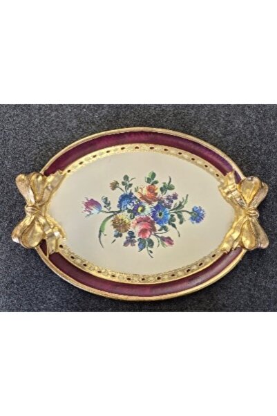 L&M FLORENCE ART L&M 130/Mo-2 Rosewood Claret Red Tray 36X26 cm