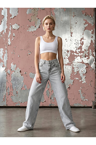 geenz manifacture Pantaloni din denim premium Hayal, gri deschis, fără lycra,...