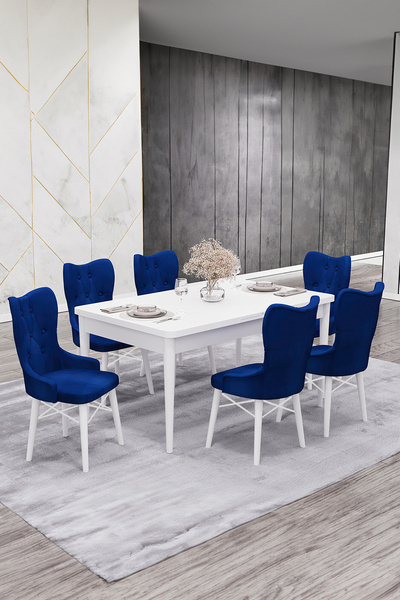 Bella Set masă și scaune Babyface Castel, masă extensibilă 80 x 130-170, albă...