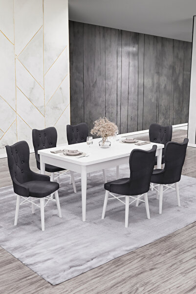 Bella Set masă și scaune Babyface Castel, masă extensibilă 80 x 130-170, albă...