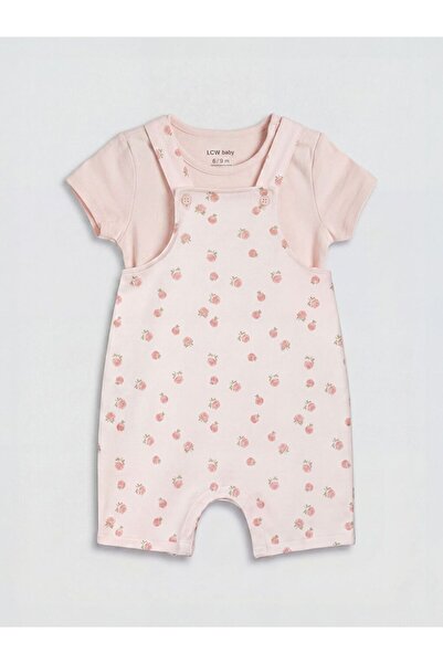 LC Waikiki LCW baby Baskılı Kız Bebek Salopet ve Tişört Takımı