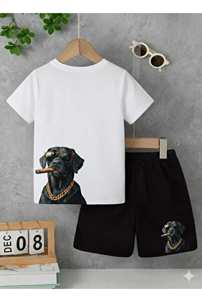 NC Nicee Clothes Tricou și pantaloni scurți de vară pentru copii, unisex (câi...